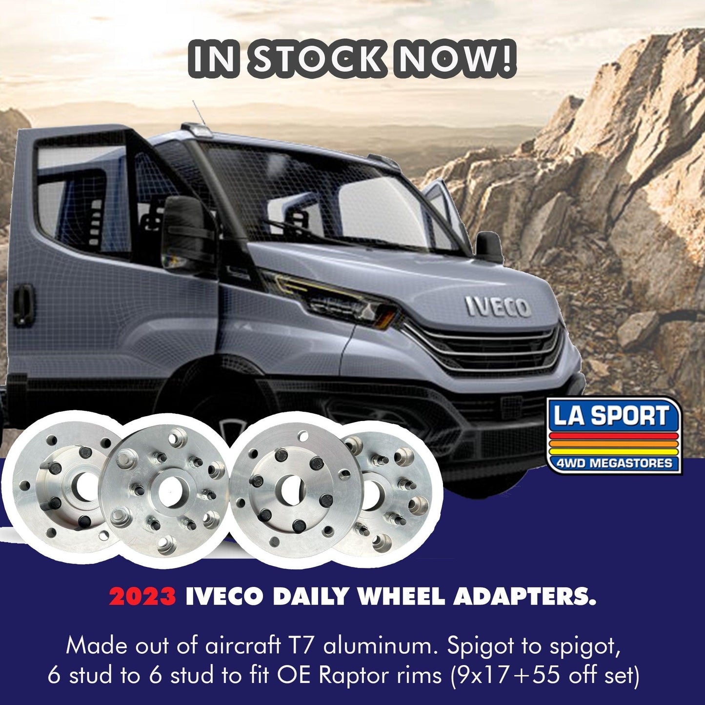 LAS IVECO WHEEL WHEEL ADAPTORS ARE IVECO DAILY SIX STUD - LA Sport Pretoria