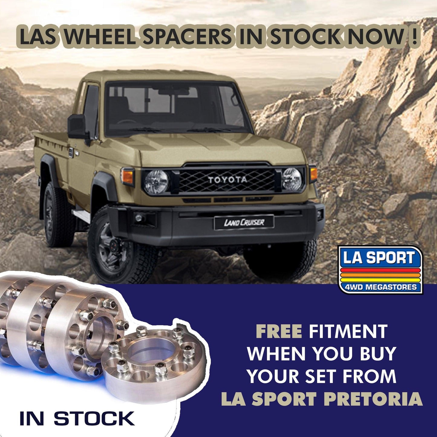 LAS NEW 2024 LAND CRUISER WHEEL SPACERS - LA Sport Pretoria